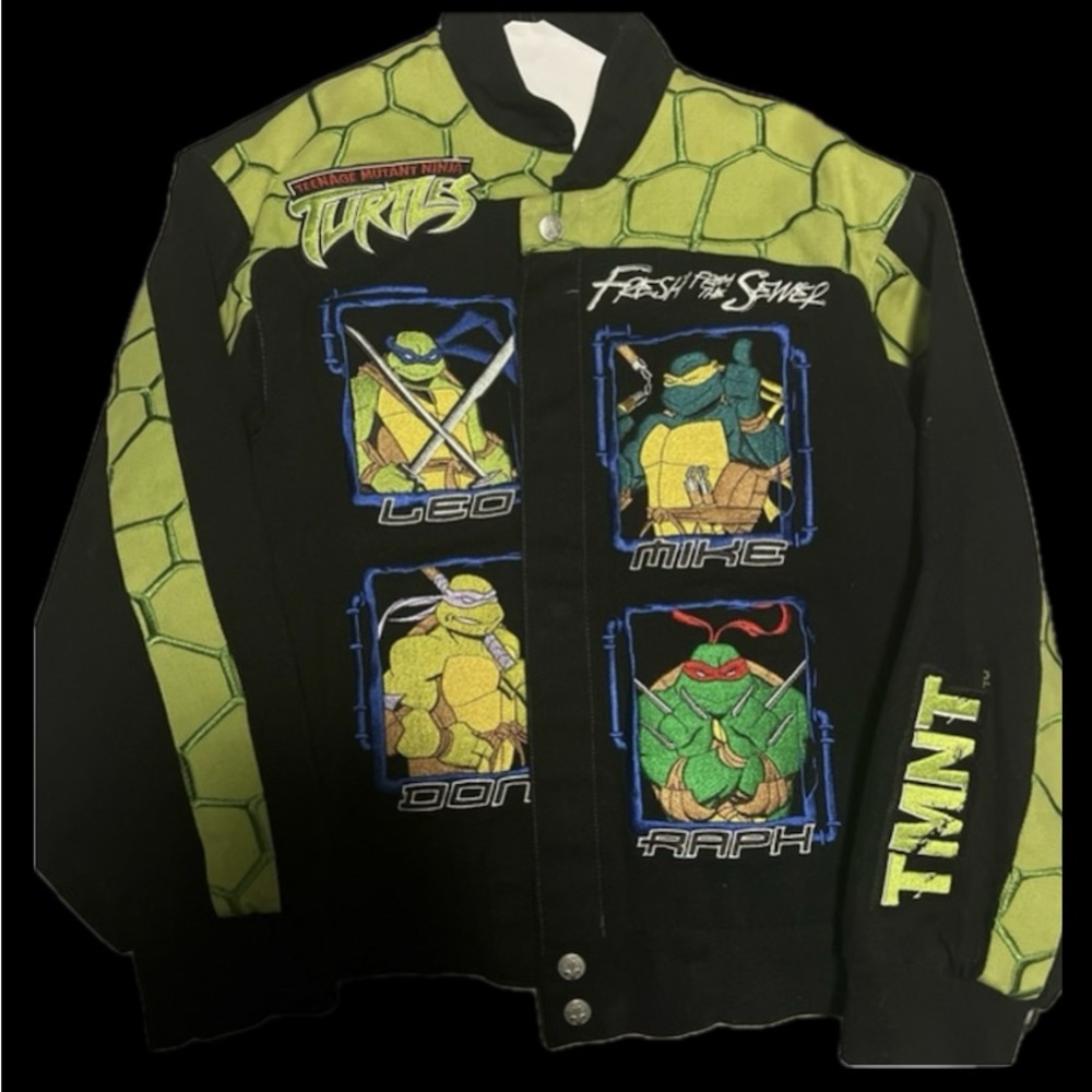 Teenage Mutant Ninja Turtles Kids Jean Jacket - Black and Green